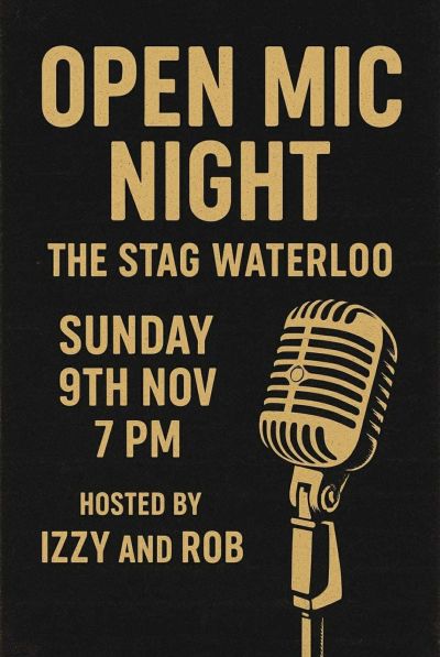 open mic night at the stag